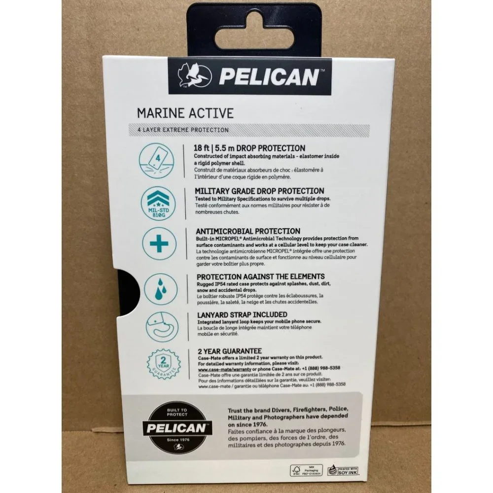 iPhone 12 Mini Case Pelican‎ Marine Active Clear with Lanyard Strap